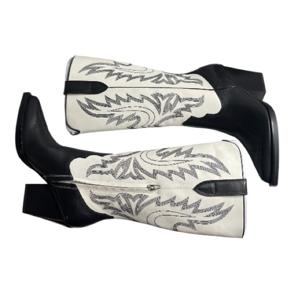 Dolce Vita Blanch Black and White Western Boots NIB - Picture 3 of 6